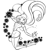 A coloring page of winx club